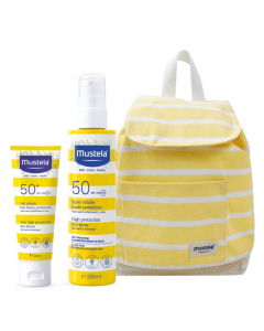 Mustela Solar Mochila Amarela Pack Spray + Leite