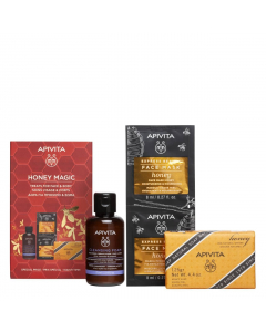 Apivita Coffret Honey Magic Gel Limpeza + Máscaras + Sabonete