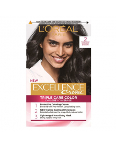 L'Oréal Excellence Crème Coloração Permanente Cor 2.0 Castanho Muito Escuro