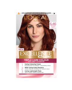 L'Oréal Excellence Crème Coloração Permanente Cor 6.46 Louro Escuro Acobreado