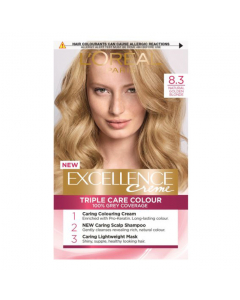 L'Oréal Excellence Crème Coloração Permanente Cor 8.3 Louro Claro Dourado