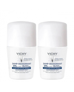 Vichy Desodorizante Roll-On 24h Sem Alumínio Pack 2x50ml